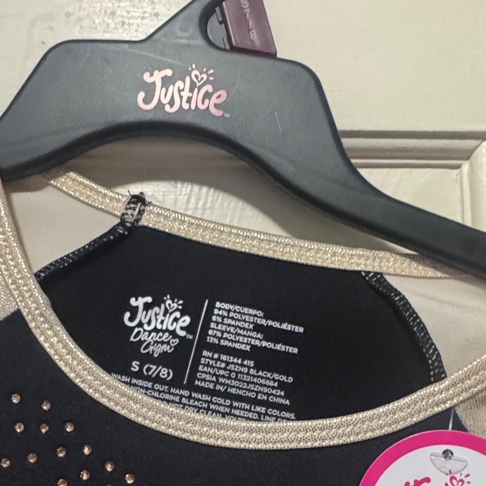 Justice Black Top with Gold Trim